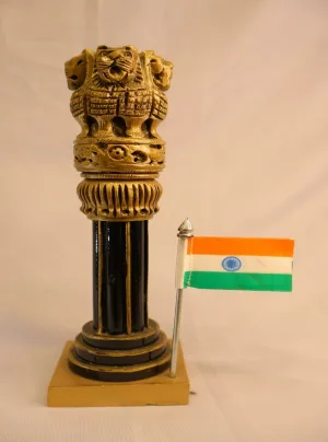 Ashoka Pillar with Indian National Flag Miniature