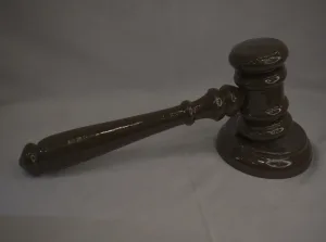 Classic Dark Brown Wooden Gavel with Sound Block