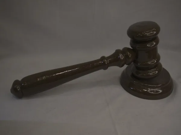 Classic Dark Brown Wooden Gavel with Sound Block