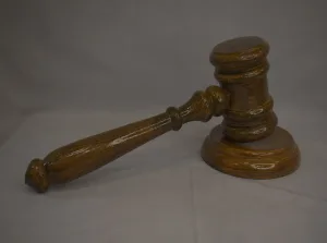 Classic Light Brown Wooden Gavel with Sound Block