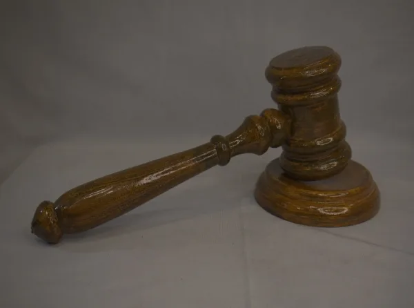 Classic Light Brown Wooden Gavel with Sound Block