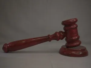 Classic Red Wooden Gavel with Sound Block