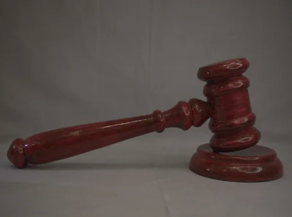 Classic Red Wooden Gavel with Sound Block