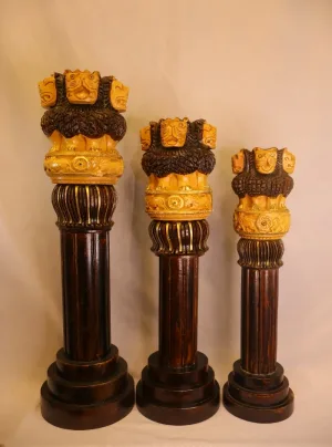 Dual Tone Wooden Ashok Stambh Handcrafted Heritage Edition