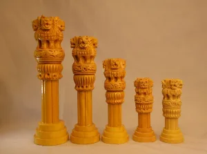 Natural Wood Ashok Stambh Handcrafted Miniature