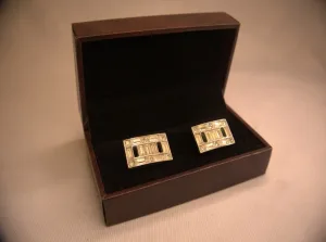Rectangular Diamond Studded Cufflinks