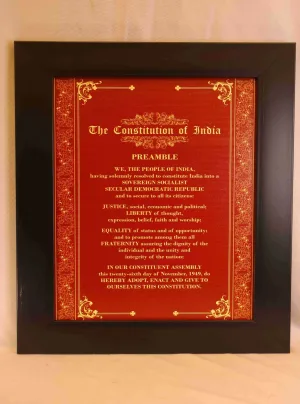 Constitution of India Preamble framed print