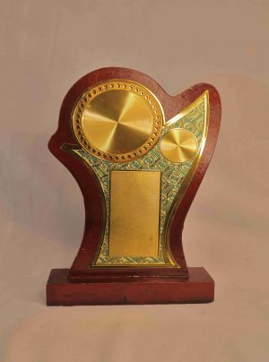 Decorative Wooden Plaque with Gold Medallions — Premium Award