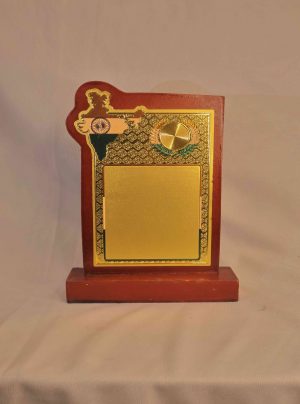 India-Shaped Gold Plaque — Patriotic Award, Custom Engraving