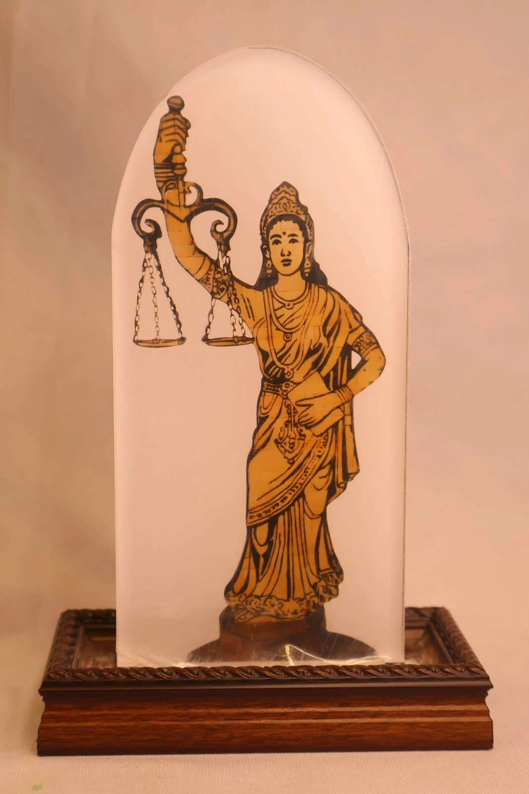 Lady of Justice Desktop Plaque — Legal Desk Ornament Lady of Justice Desktop Plaque — Legal Desk Ornament
