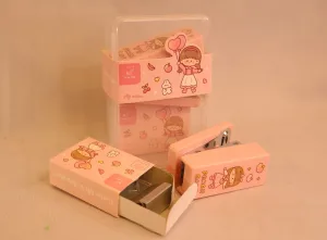 Cute Pink Mini Stapler Set — “Peach Cake” design