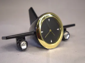 Mini Black Airplane Clock