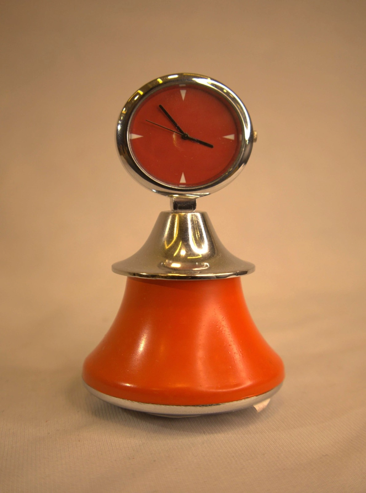 Orange Desk Clock — Chrome Accent Retro Table Clock Orange Desk Clock — Chrome Accent Retro Table Clock
