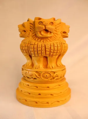 Wooden Ashok Stambh Hand crafted National Emblem of India
