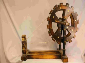 Antique-Style Wooden Charkha