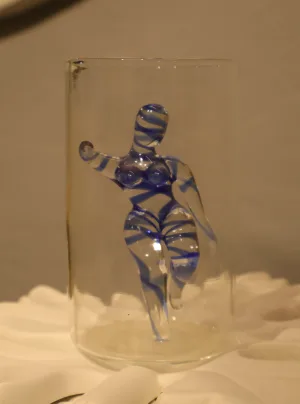 Blue Swirl Whisky Glass — Contemporary Art