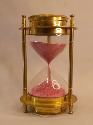 Brass Decorative Hourglass Timer — Pink Sand Sandglass