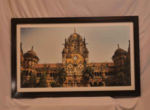 CST Mumbai Framed Print — Espresso Wood Frame with Cream Mat