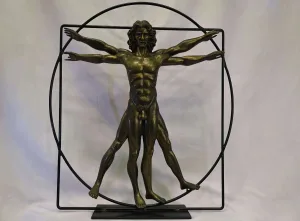 Da Vinci’L Homme De — Vitruvian Man Bronze-Style Sculpture