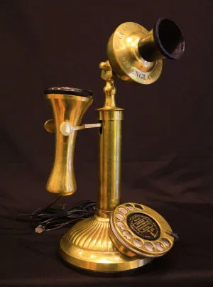 Vintage Brass Candlestick Telephone