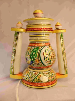 Hand-Painted Marble Lantern Lamp | LED Lamp