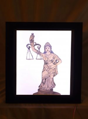 Illuminated Lady of Justice with Black Frame (4)