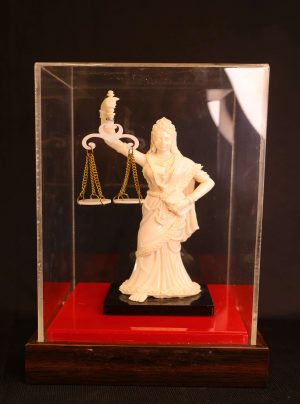 Lady Justice Figurine in Display Case