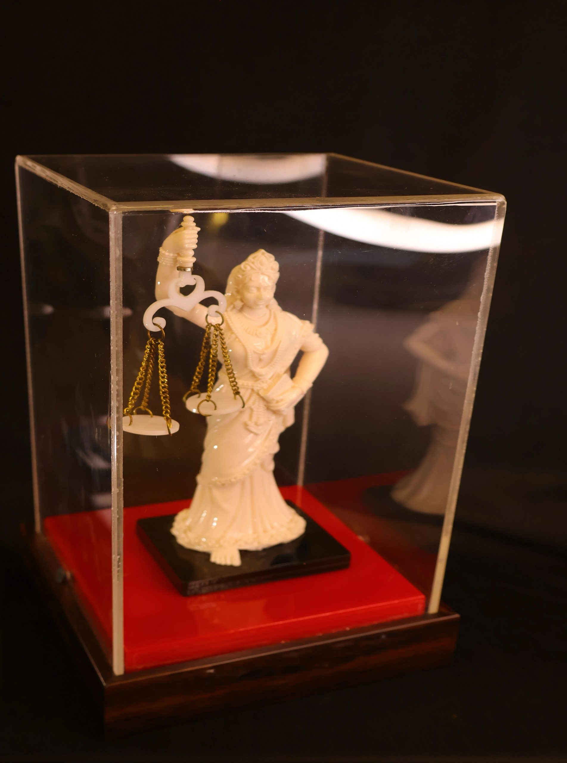 Lady Justice Figurine in Display Case Lady Justice Figurine in Display Case