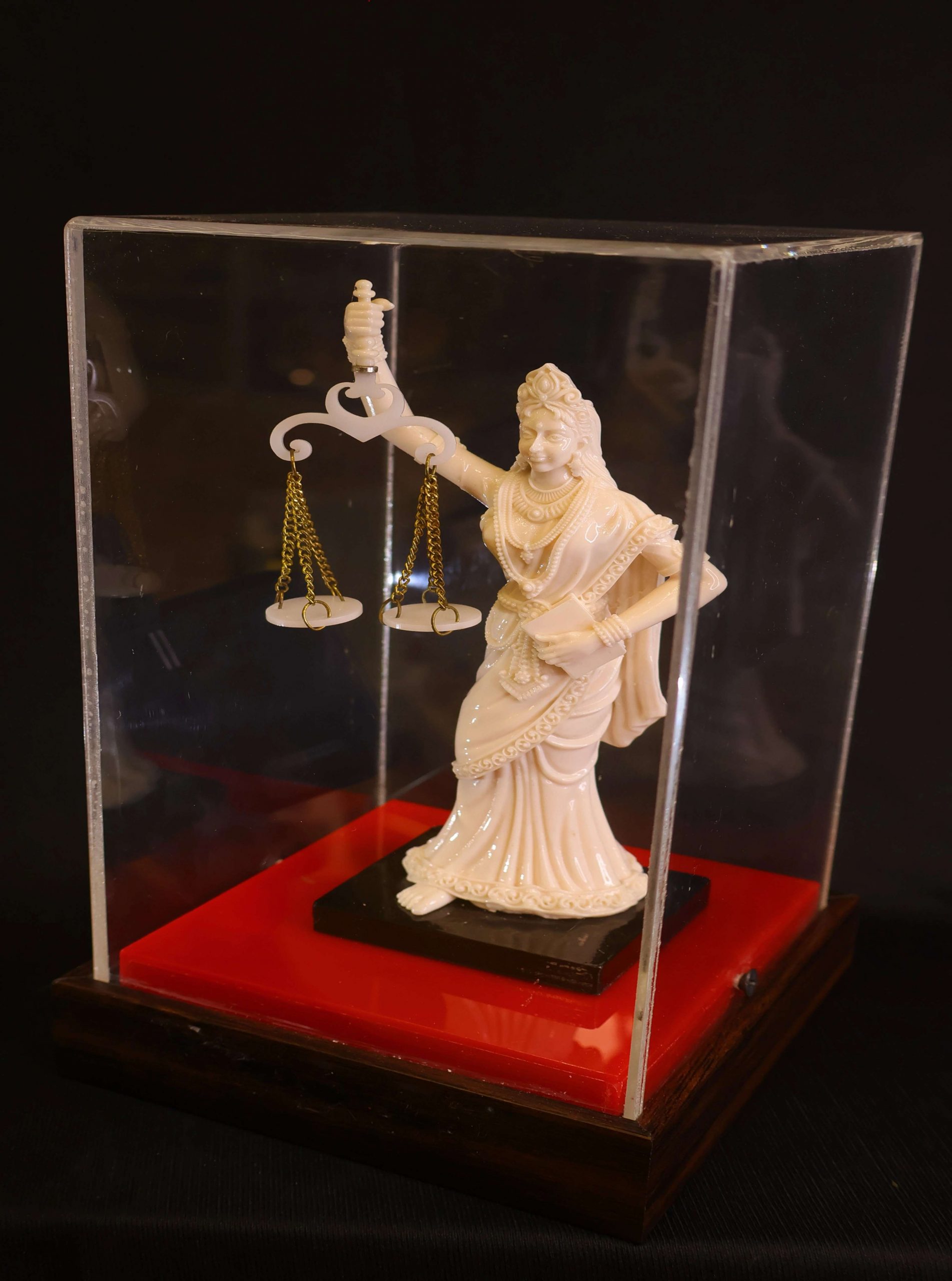 Lady Justice Figurine in Display Case Lady Justice Figurine in Display Case