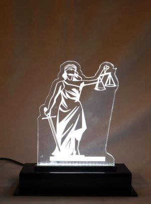 Lady Justice Illuminated Art Frame