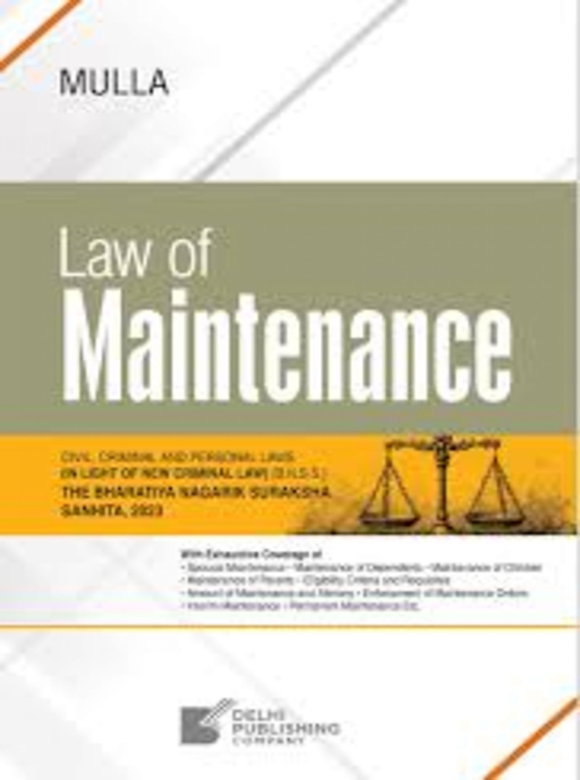 Law of Maintanance New Edition 2025 ( BASED ON NEW CRIMINAL LAW ) BNSS
