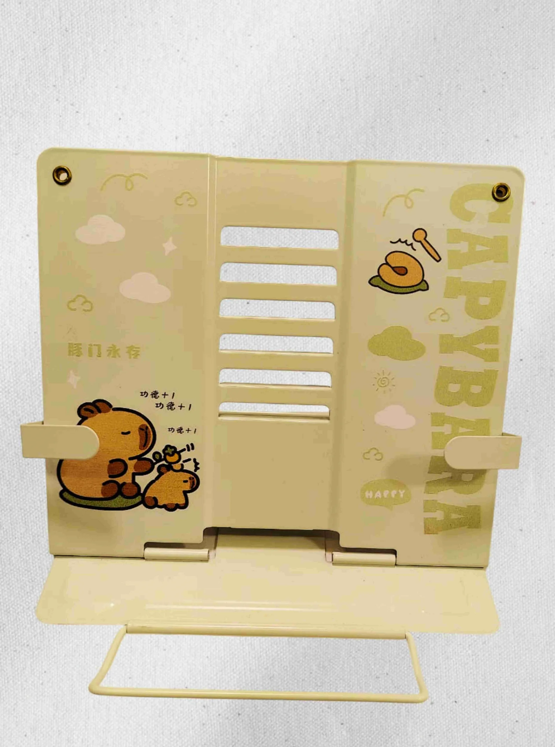 Light Green Capybara Foldable Book & Tablet Stand (1)