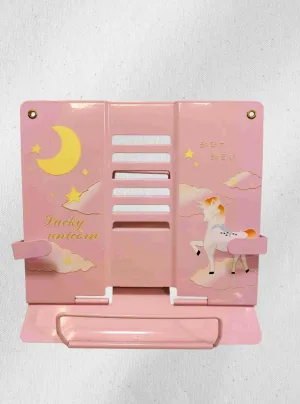 Pink “Lucky Unicorn” Foldable Book Stand