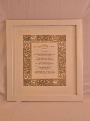 Preamble to the Constitution of India White frame