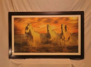 Sunset Gallopers — Espresso Wood Frame with Cream Mat