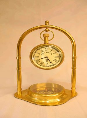 Vintage Global Clock Co. Hanging Clock with Compass Base