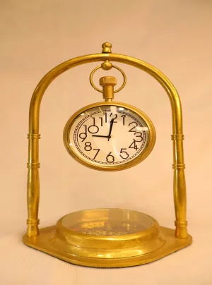 Vintage Hanging Clock with Compass Base
