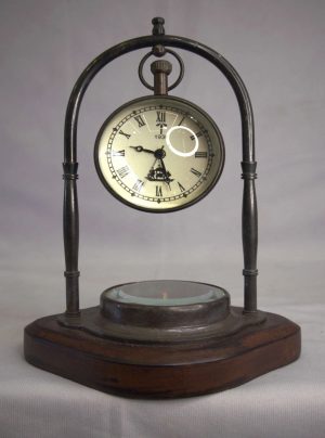 Vintage Hanging Pocket Watch Clock with Compass Base (1939 Design)