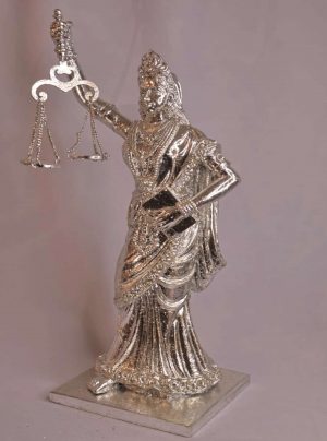 Lady Justice statue - Silver Leafing