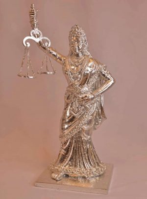 Lady Justice statue - Silver Leafing