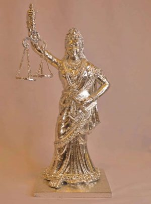 Lady Justice statue - Silver Leafing